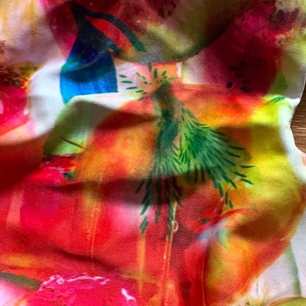 Prettylittlething Multicolor Abstract Swimsuit View 2